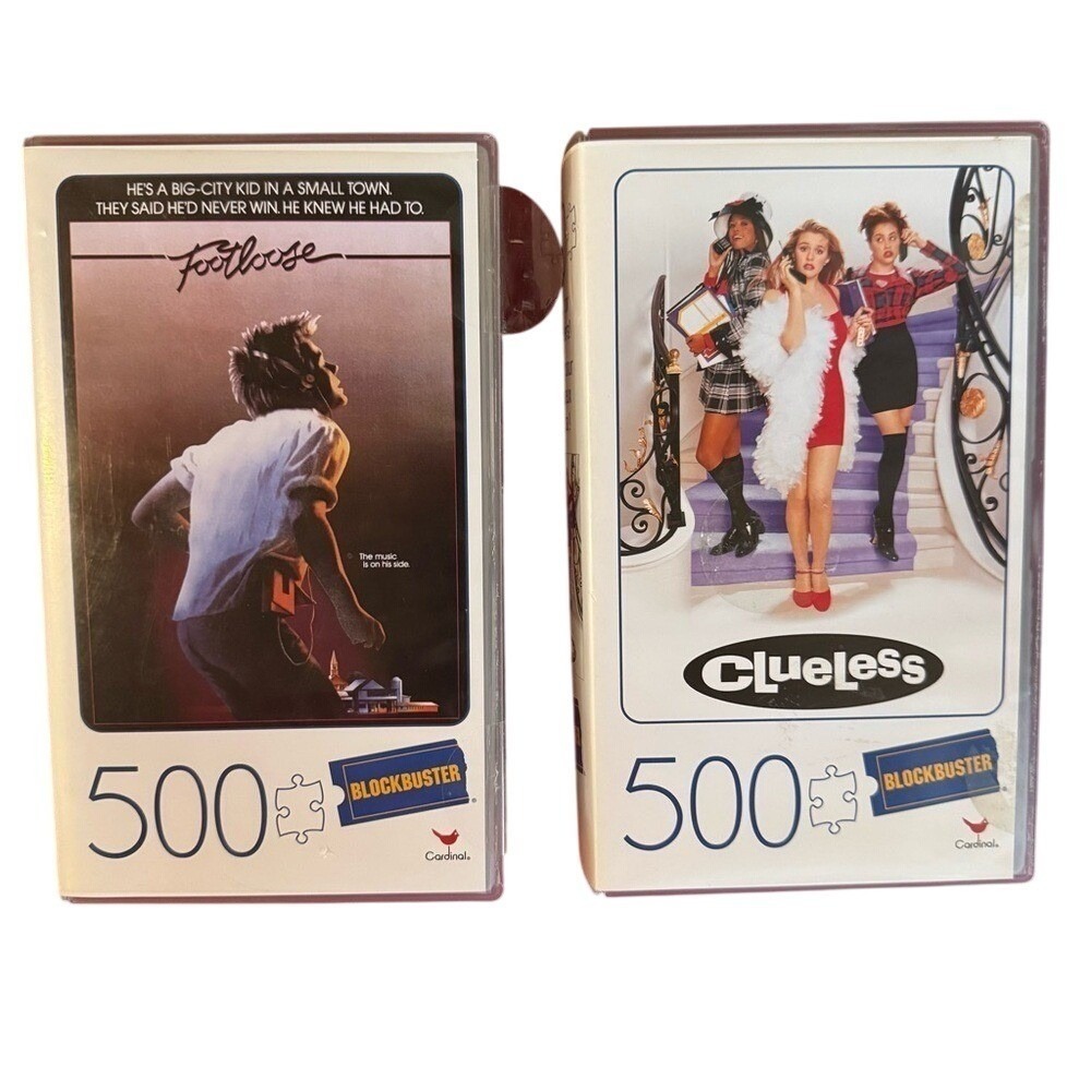 Puzzles Clueless Footloose Blockbuster Video VHS Cases 80s 90s Movies Nostalgia